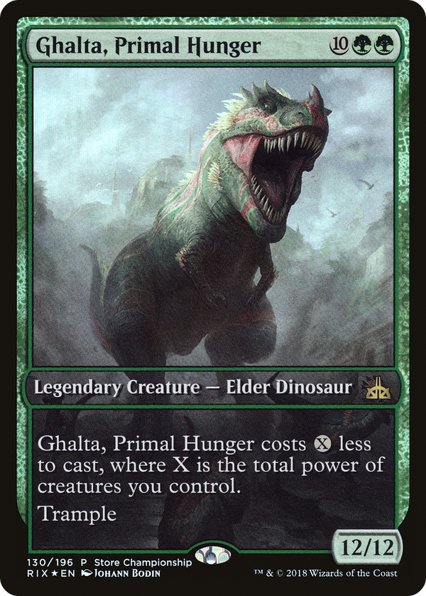 Ghalta, Primal Hunger (Store Championship) (Extended Art) [Rivals of Ixalan Promos]