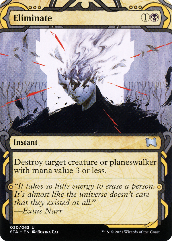 Eliminate (STA-030) - Strixhaven Mystical Archive: (Showcase) (Borderless) Etched Foil