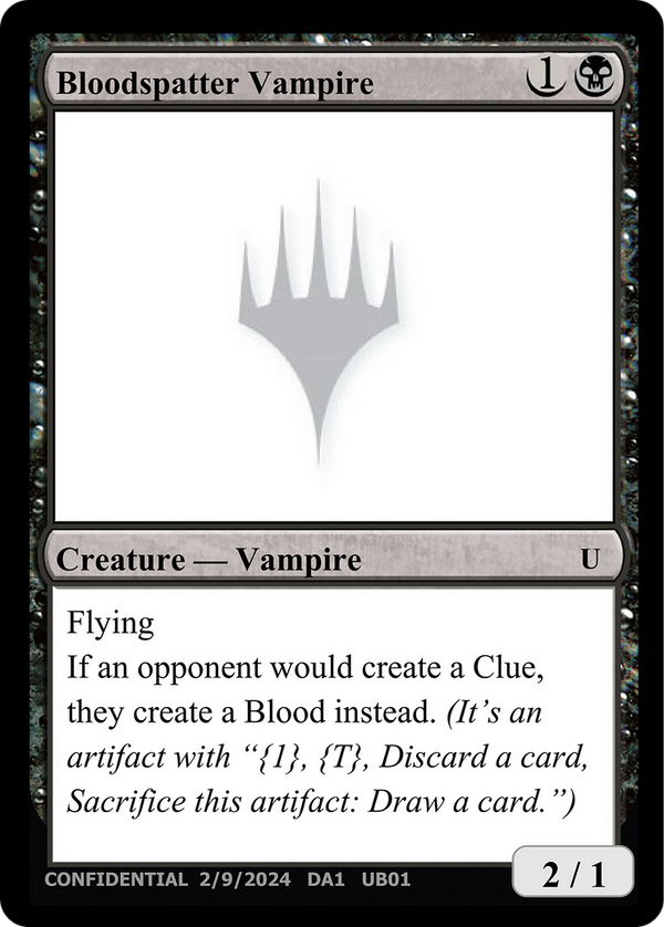 Bloodspatter Vampire (UNK-UB01A) - Unknown Event