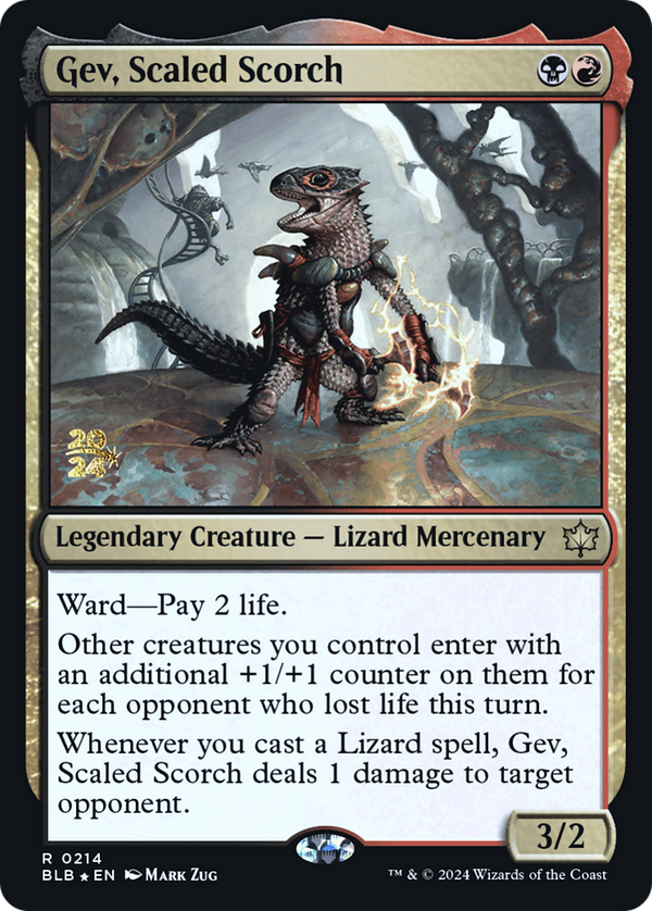 Gev, Scaled Scorch [Bloomburrow Prerelease Promos]