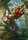 Cliffhaven Sell-Sword // Cliffhaven Sell-Sword (AZNR-038) - Zendikar Rising Art Series (Borderless)