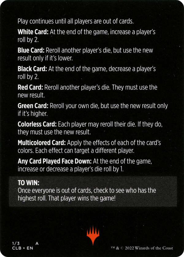 Roll for Initiative // Roll for Initiative (cont'd) (MCLB-001) - Commander Legends: Battle for Baldur's Gate Minigames