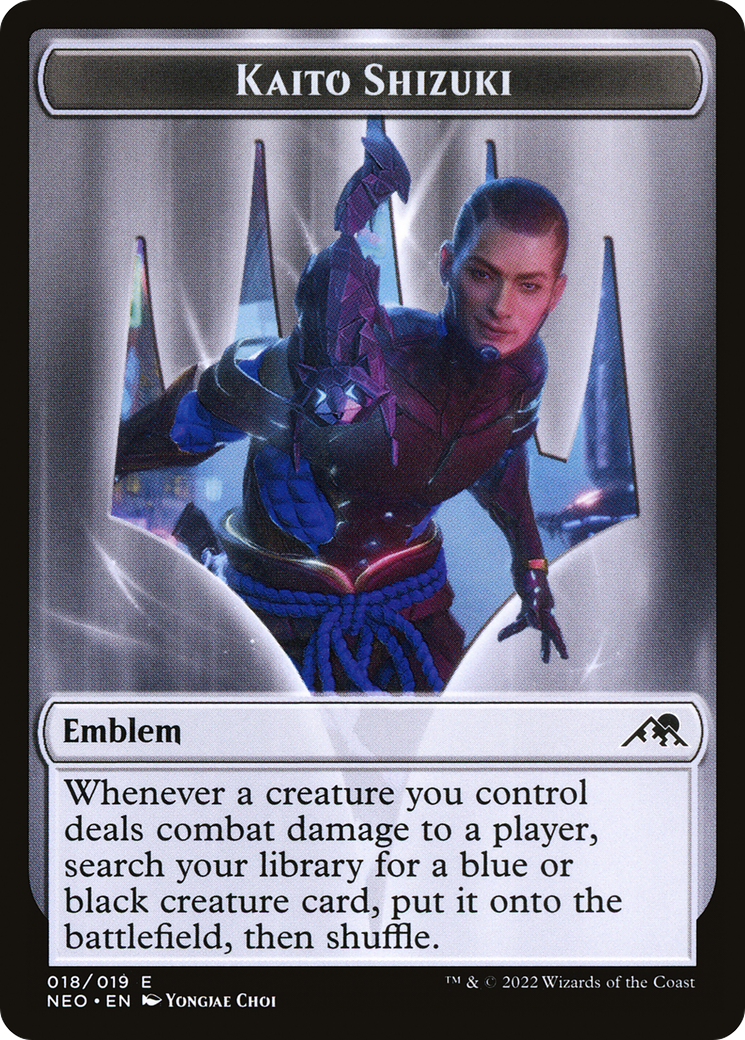 Kaito Shizuki Emblem (TNEO-018) - Kamigawa: Neon Dynasty Tokens Foil