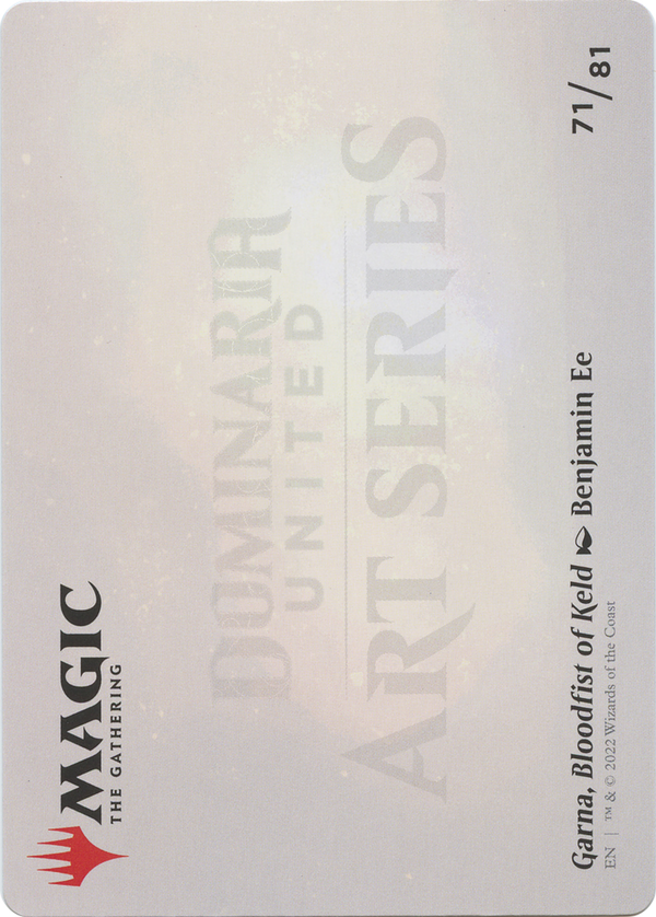 Garna, Bloodfist of Keld // Garna, Bloodfist of Keld (ADMU-071) - Dominaria United Art Series (Borderless) Foil