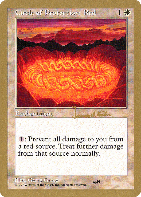 Circle of Protection: Red (Janosch Kuhn) (SB) [World Championship Decks 1997]