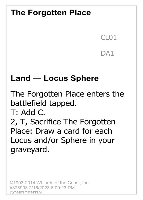 The Forgotten Place (UNK-CL01A) - Unknown Event