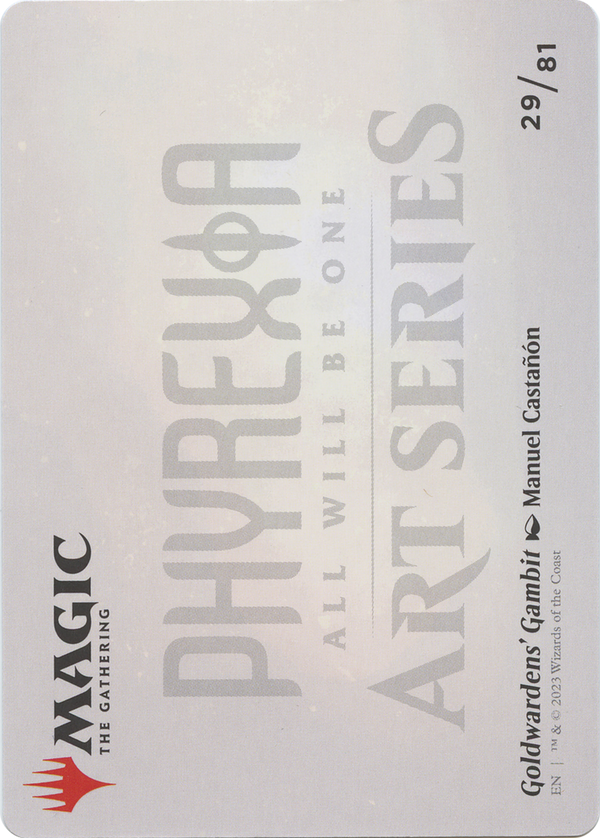 Goldwardens' Gambit // Goldwardens' Gambit (AONE-029) - Phyrexia: All Will Be One Art Series (Borderless) Foil