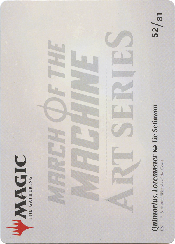 Quintorius, Loremaster // Quintorius, Loremaster (AMOM-052) - March of the Machine Art Series (Borderless) Foil