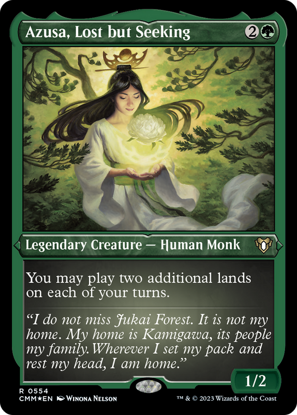 Azusa, Lost but Seeking (Foil Etched) [Commander Masters]