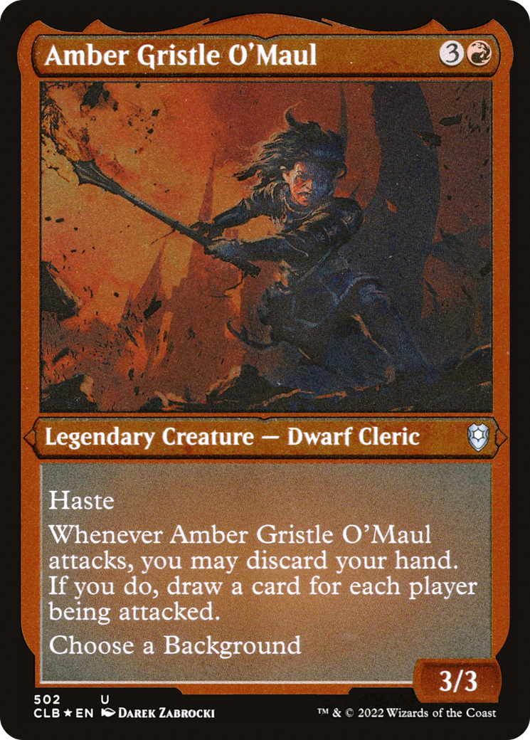 Amber Gristle O'Maul (Foil Etched) [Commander Legends: Battle for Baldur's Gate]