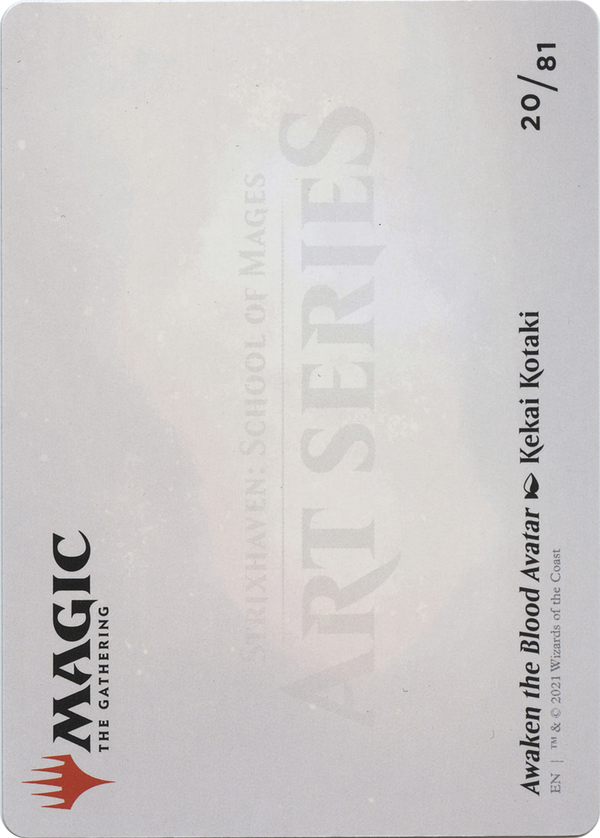Awaken the Blood Avatar // Awaken the Blood Avatar (ASTX-020) - Strixhaven Art Series (Borderless) Foil