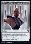 Human // Teferi, Who Slows the Sunset Emblem Double-Sided Token [Innistrad: Midnight Hunt Tokens]